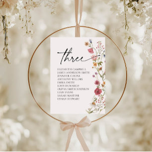 Carte Floral Seating Chart   Tableau trois