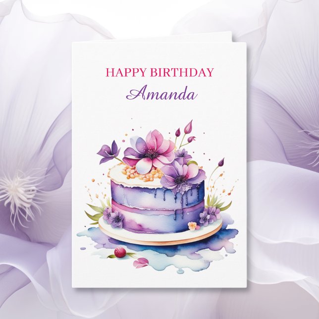 Carte Floral Sentimental Anniversaire personnalisé pour  (Créateur téléchargé)