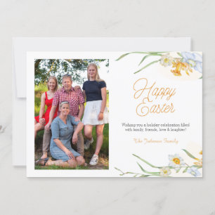 Carte Floral Spring Rose Ajouter Votre Photo Joyeux Pâqu