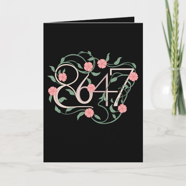 Carte Floral Subtle Anti Trump 8647 86 47 Boho (Devant)