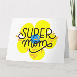 Carte Floral Super Mom
