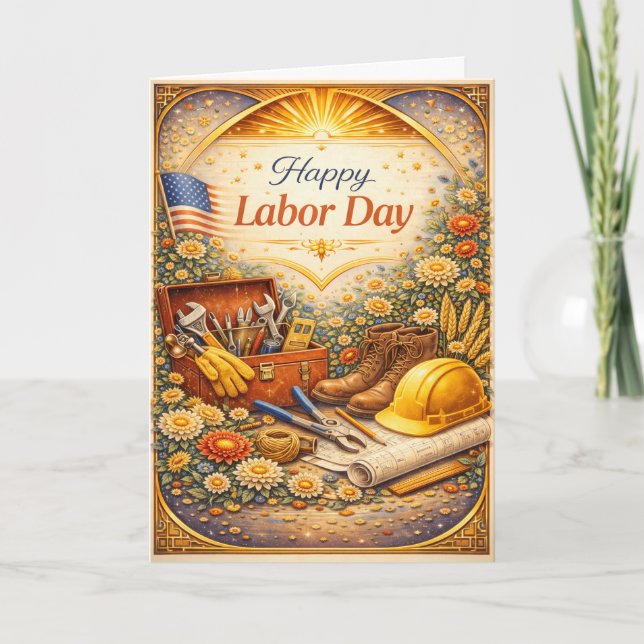 Carte Floral Tools Happy Labor Day (Devant)
