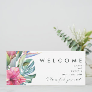 Carte Floral tropical coloré   En-tête de graphique de s