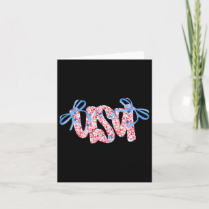 Carte Floral Usa Coquette Bow 4 juillet Amérique