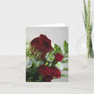 Carte Floral-Vide rouge et blanche