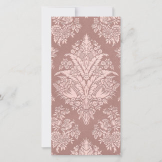 Carte Floral vintage sur beige rose