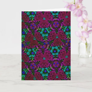 Carte Floral violet et bleu Kaleidoscope Ami Anniversair