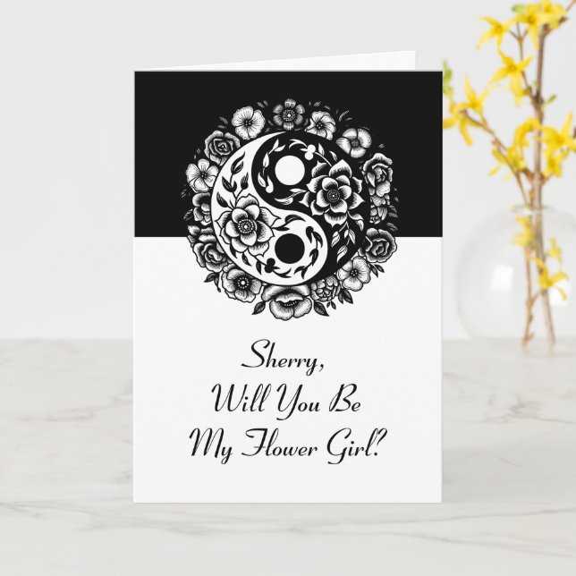 Carte Floral Yin Yang Flower Girl Proposition (Fleur jaune)