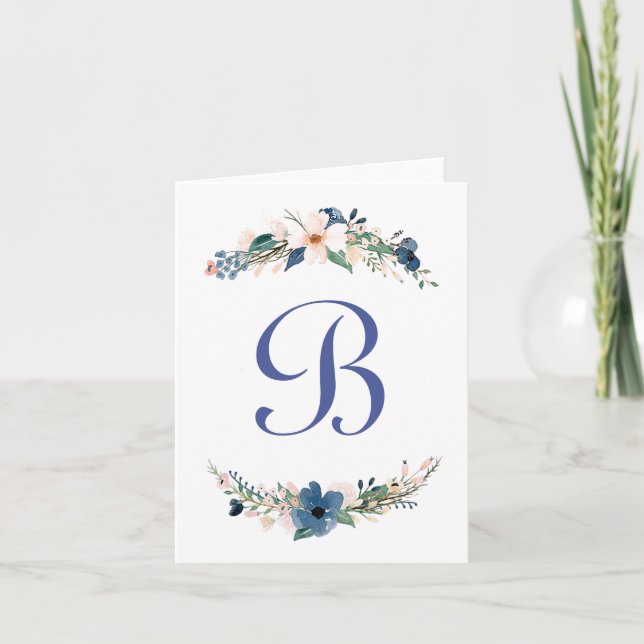 Carte florale aquarelle personnalisée (Devant)