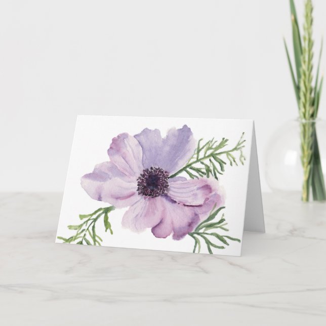 Carte florale blanche de 5 x 7 po (Devant)