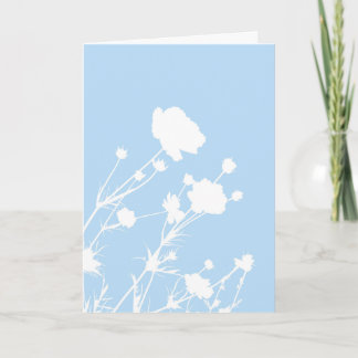 Carte florale bleue et blanche