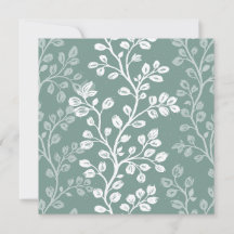 Carte florale Boho Chic sarcelle à fleurs retomban