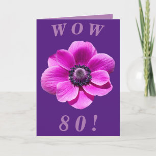 Carte florale brillante et audacieuse 80e annivers