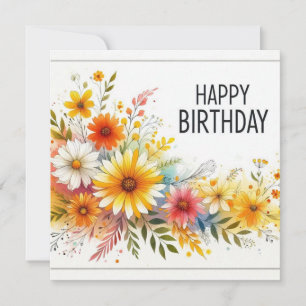 carte florale d'anniversaire heureuse