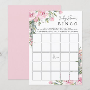 Carte florale de jeu de bingo-test de baby shower