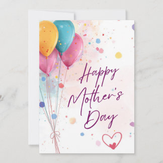 Carte florale de la fête des mères - Maman et enfa