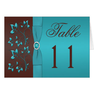 Carte florale de nombre de turquoise et de Tableau