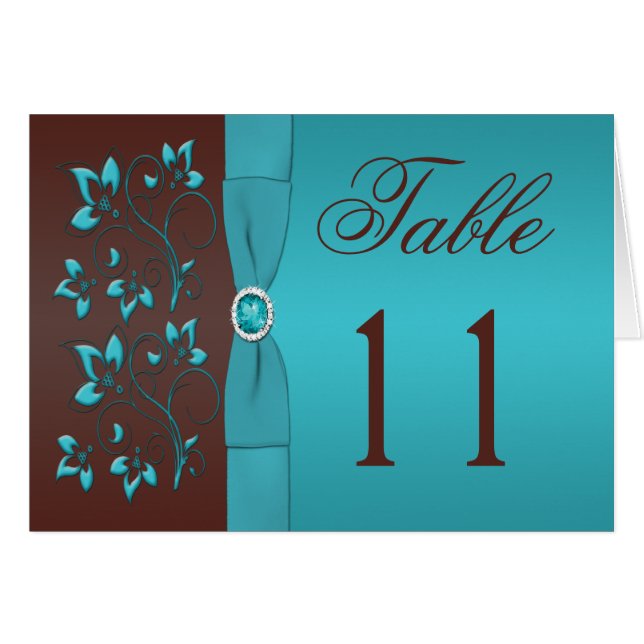 Carte florale de nombre de turquoise et de Tableau (Devant horizontal)