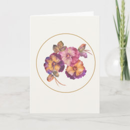 Carte florale de pensée à l'aquarelle avec pensée