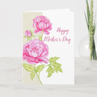Carte florale de pivoines roses (photo)
