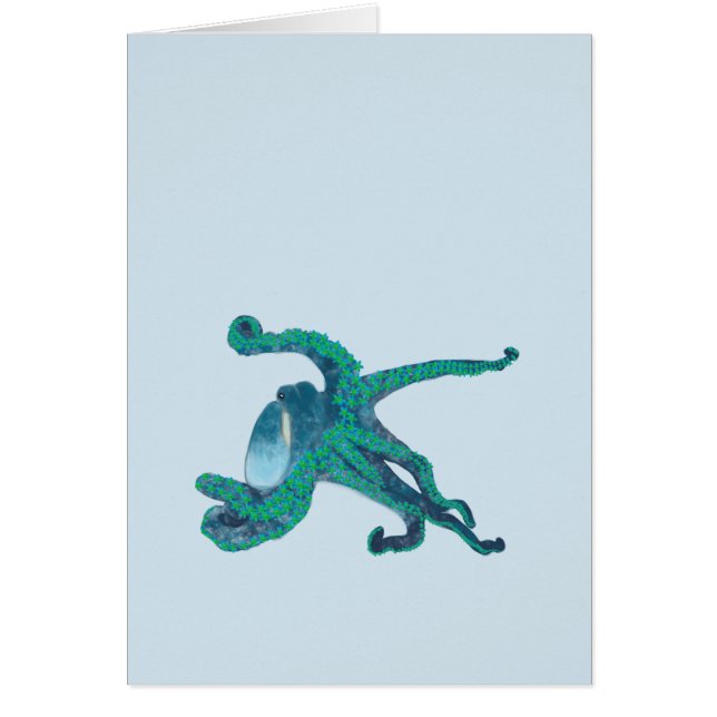 Carte florale de poulpe d'aquarelle pour toute (Devant)