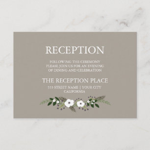 Carte florale de réception de guirlande - taupe