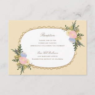 Carte florale de réception de mariage de
