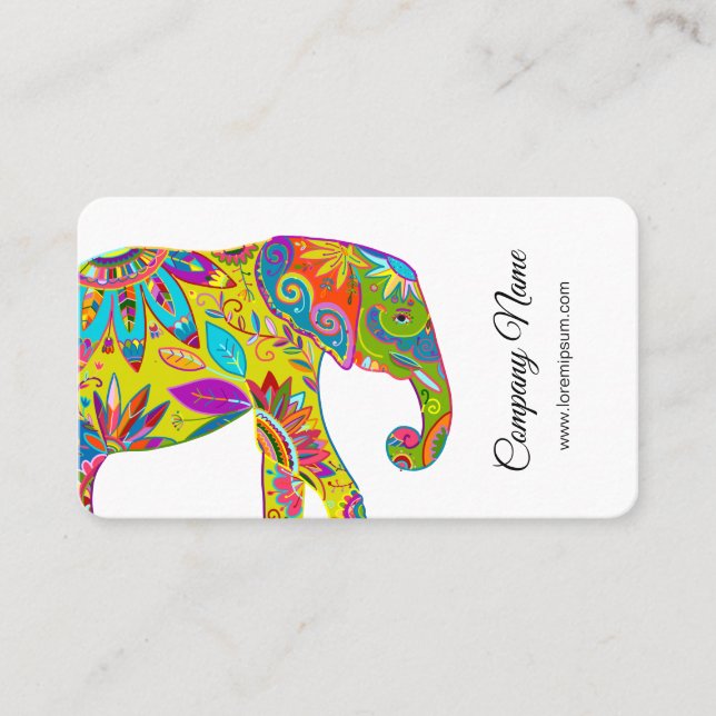 Carte florale d'éléphant (Devant)