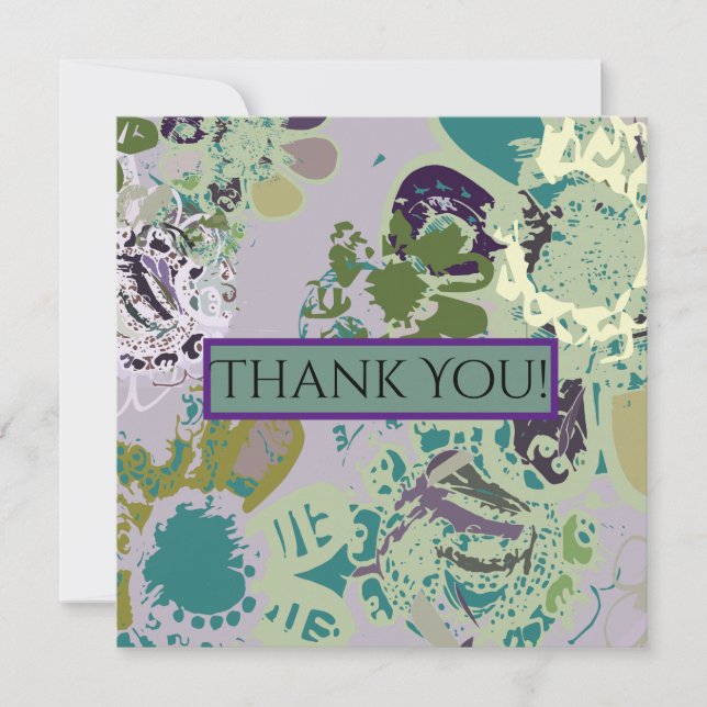 Carte florale d'imaginaire merci (Devant)