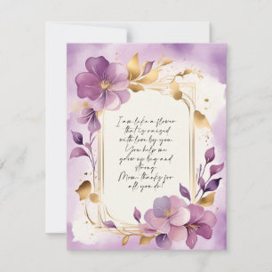Carte florale élégante avec message sincère