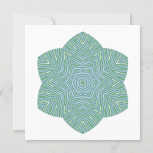 Carte florale florissante en vert turquoise
