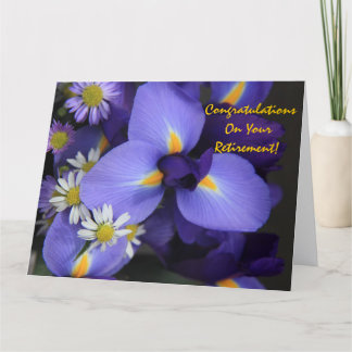 Carte Florale, iris et mini marguerite, retraite