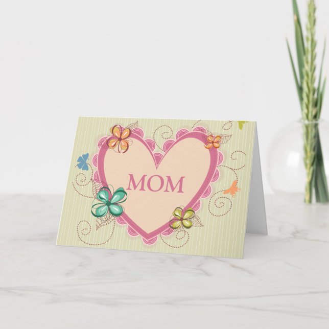 Carte florale lunatique du jour de mère de maman (Devant)