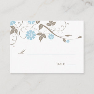 Carte Florale Moderne - Aqua Blue