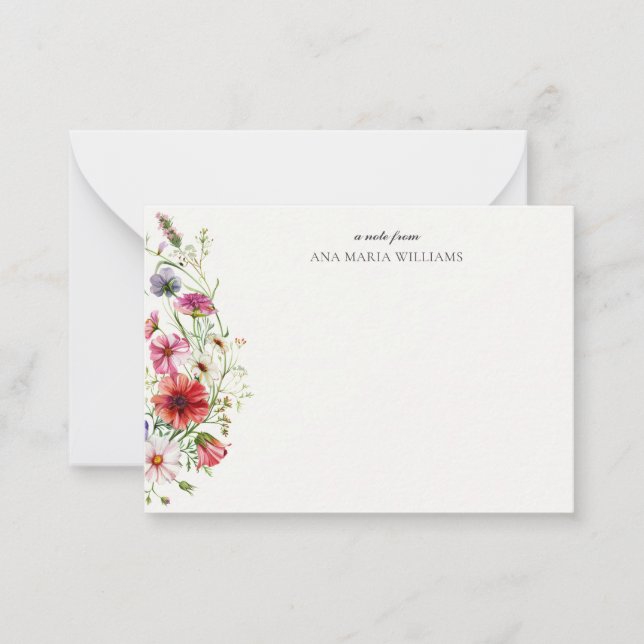 Carte florale moderne élégante personnalisée (Devant)