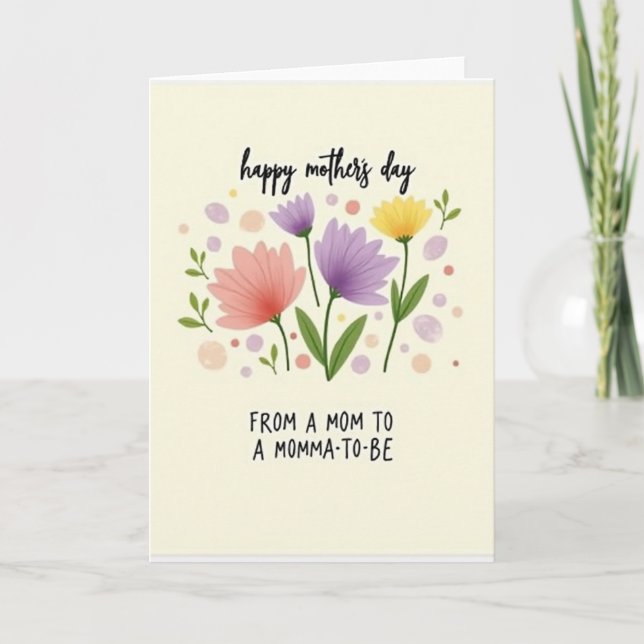 Carte Florale pour Future Maman (Devant)