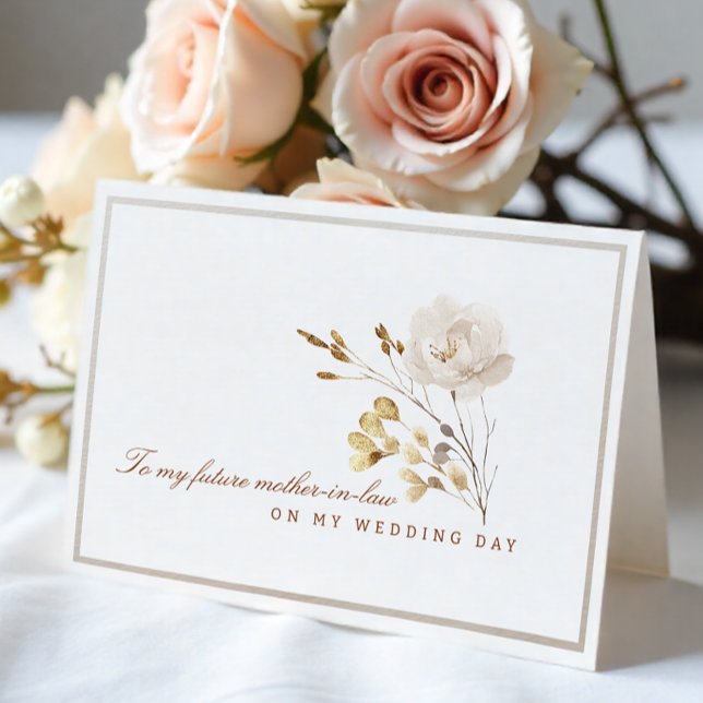 Carte florale pour la future belle-mère le jour du (Mother-in-law Wedding Day Card)