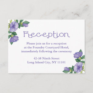 Carte Florale Purple Watercolor Flower Reception C