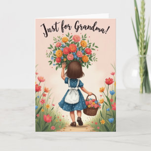 Carte Florale Rien Que Pour Grand-Mère