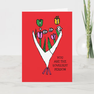 Carte florale romantique "Personne adorable"