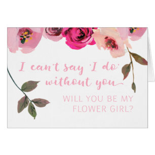 Carte florale rose de proposition de mariage de