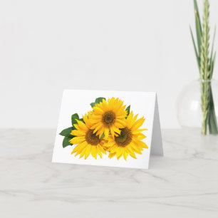Carte florale Tournesol Jaune Fleur Note
