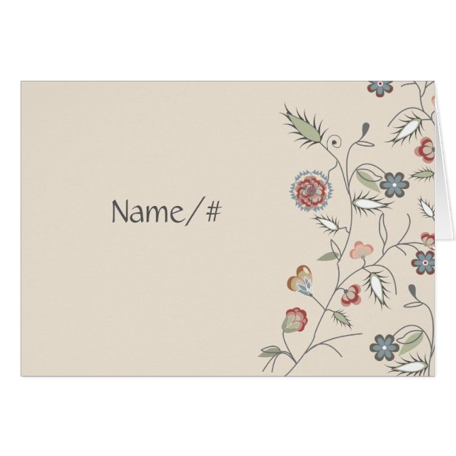 Carte florale vintage de Tableau de bordure (Devant Horizontal)