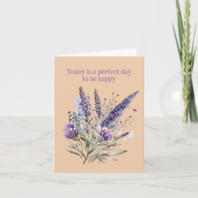 Carte florale violet Whimsical pour les amateurs d (Devant)