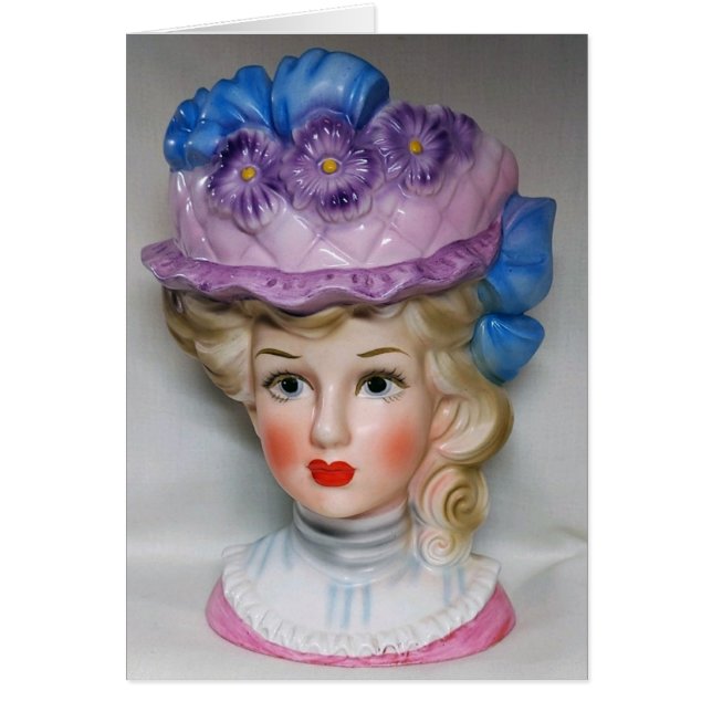 Carte Florale violette rose rose de la tête de la  (Devant)