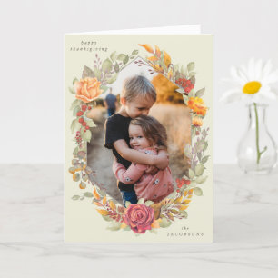 Carte Flore automnale de la crème Thanksgiving Photo