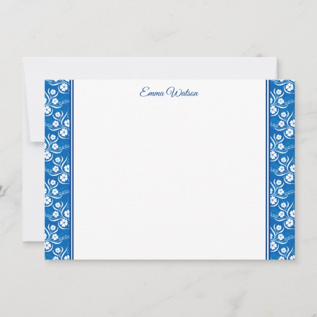 Carte Flore Bleu-Note Plat (Devant)