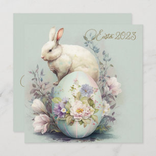 Carte Flore de lapin de Pâques