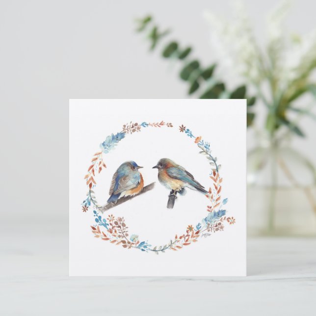 Carte Flore de l'Est Couple Bluebirds (Debout devant)