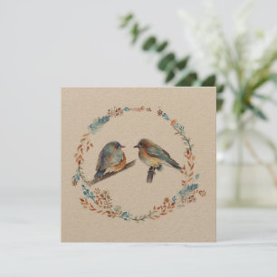 Carte Flore de l'Est Couple Bluebirds